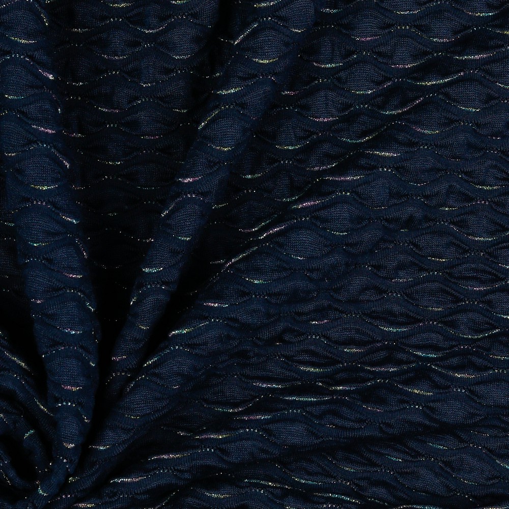 Jacquard - Jersey | glitter waves | marine