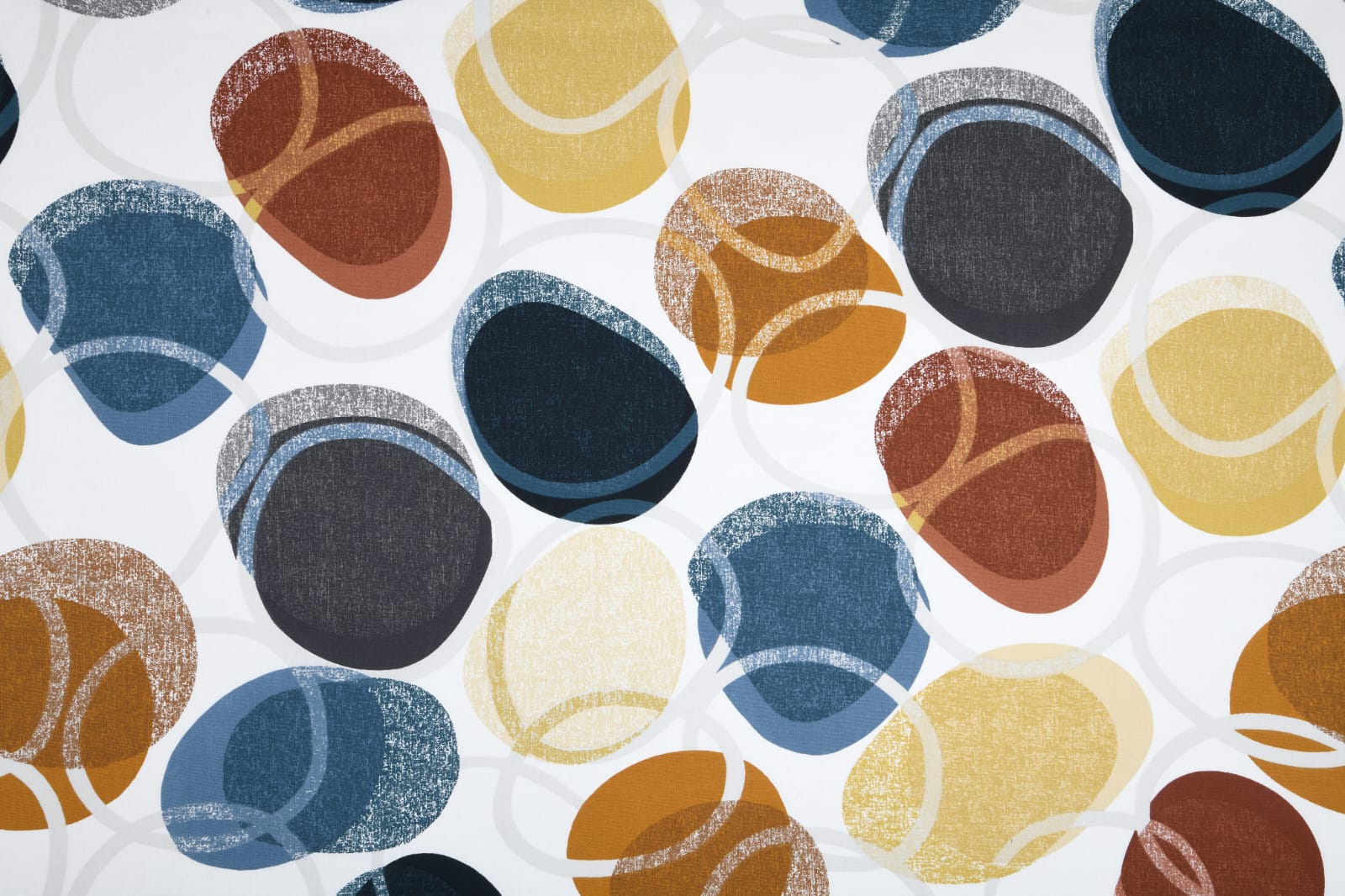 Wachstuch/beschichtete Baumwolle |  bunte Kiesel | creme