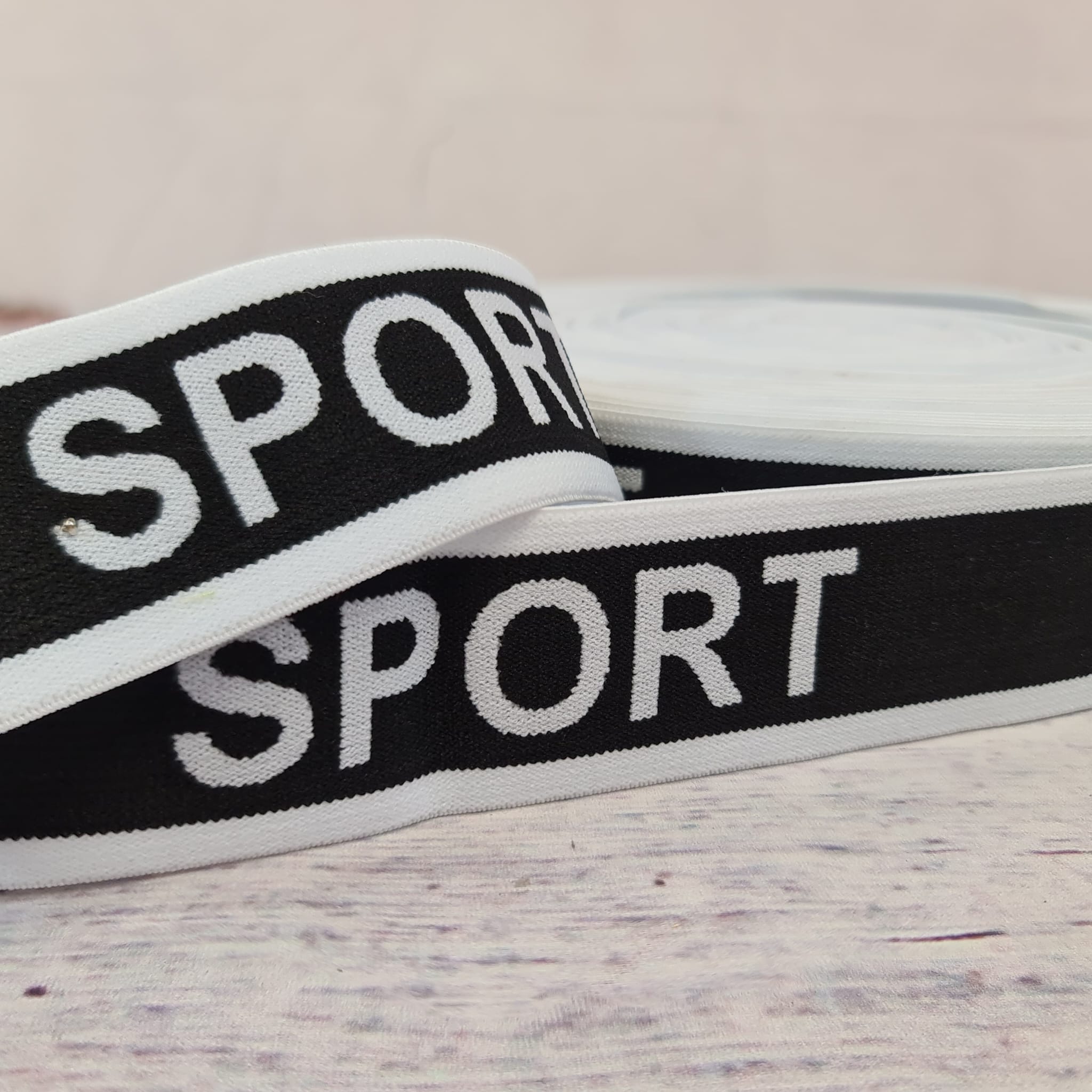 Gummiband | SRORT | schwarz/weiß | 4cm