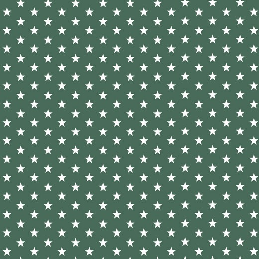 Baumwolle | bedruckt | 10mm Sterne | dunkelgrün/weiss