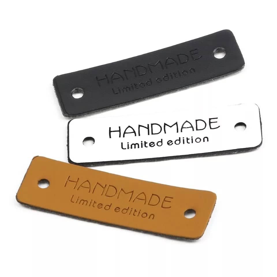 Label | Applikation | Lederimitat | 6x  handmade limited edition