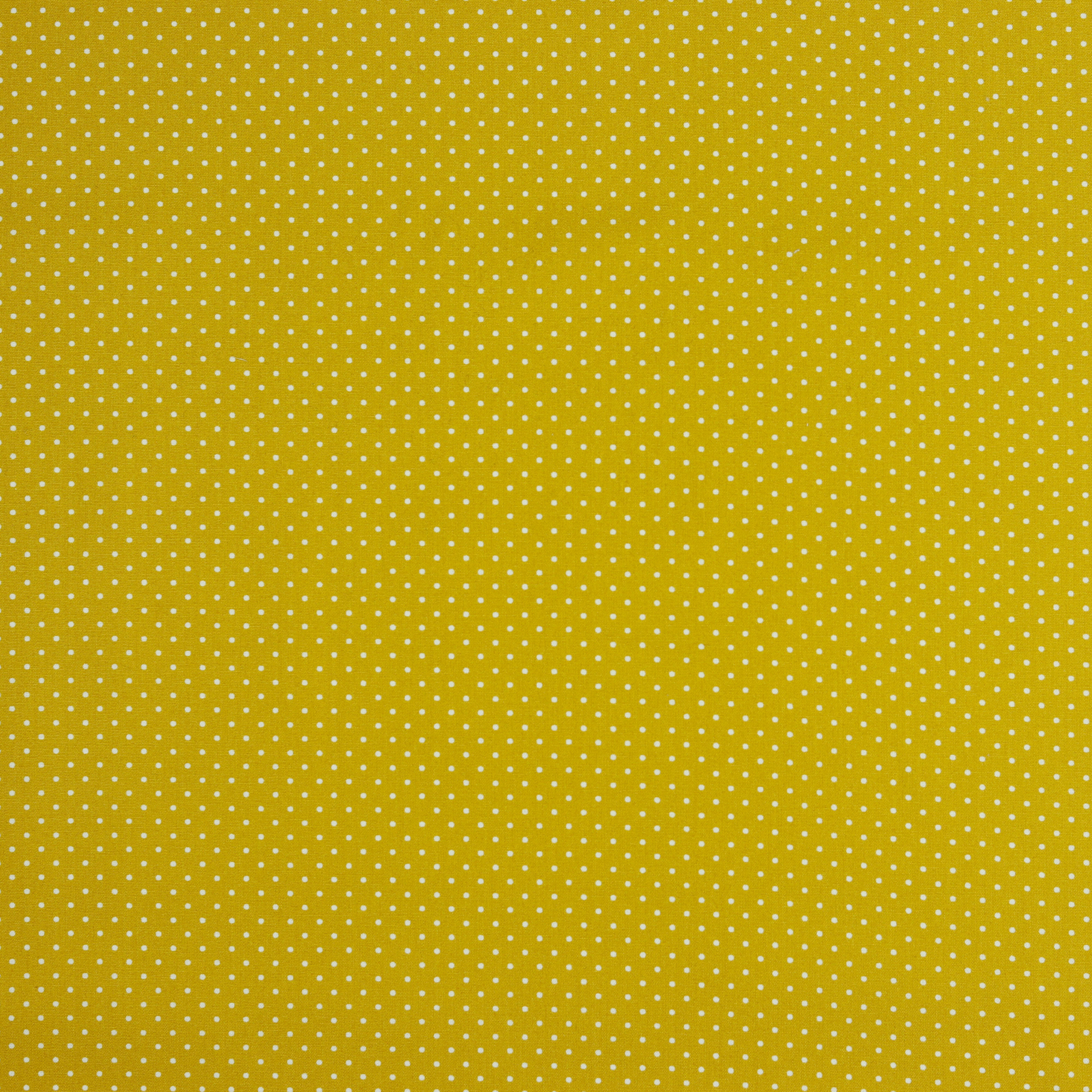 Baumwolle | bedruckt | 1mm Punkte | senf / weiss