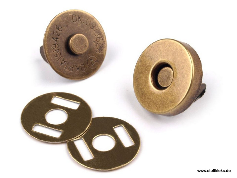 4 Magnetverschlüsse | Ø18 mm | altmessing