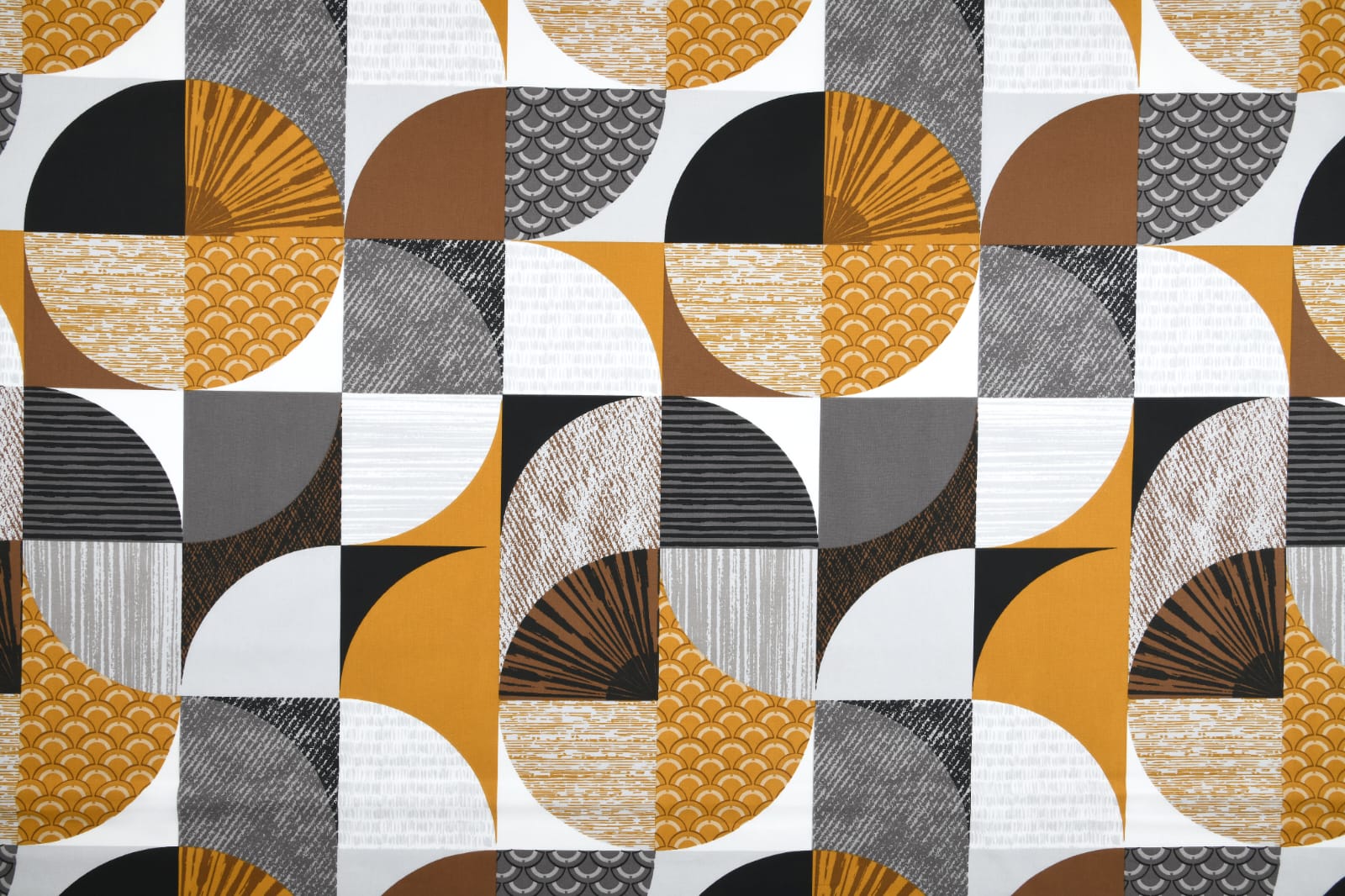 beschichtete Baumwolle / Wachstuchstück | another retro |  | senf/grau