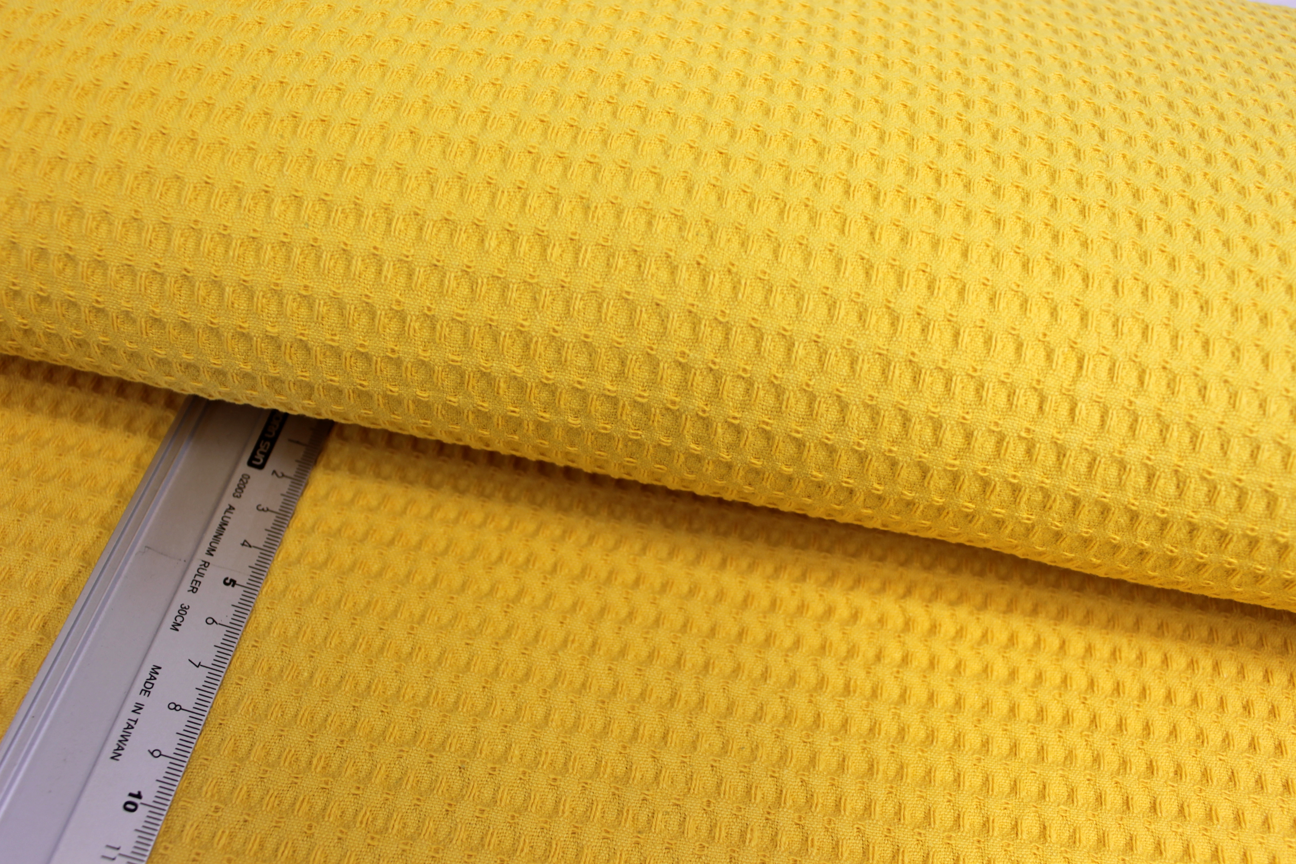 Baumwolle | uni | Waffle Piqué | maisgelb