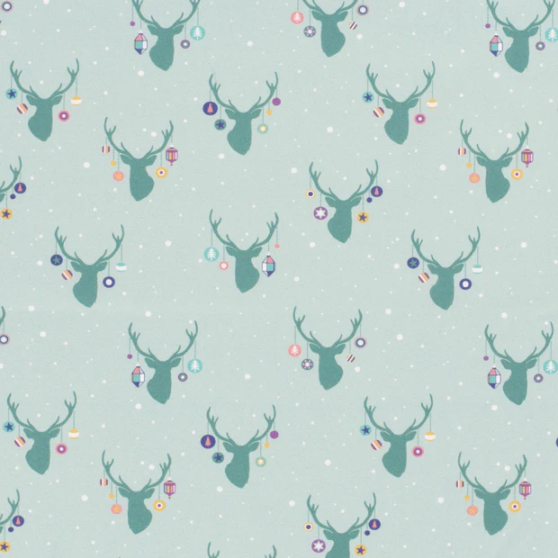 Baumwolle | bedruckt | decorated antlers | mint