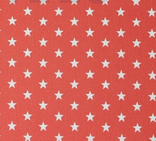Baumwolle | bedruckt | 10mm Sterne | coralle/weiss