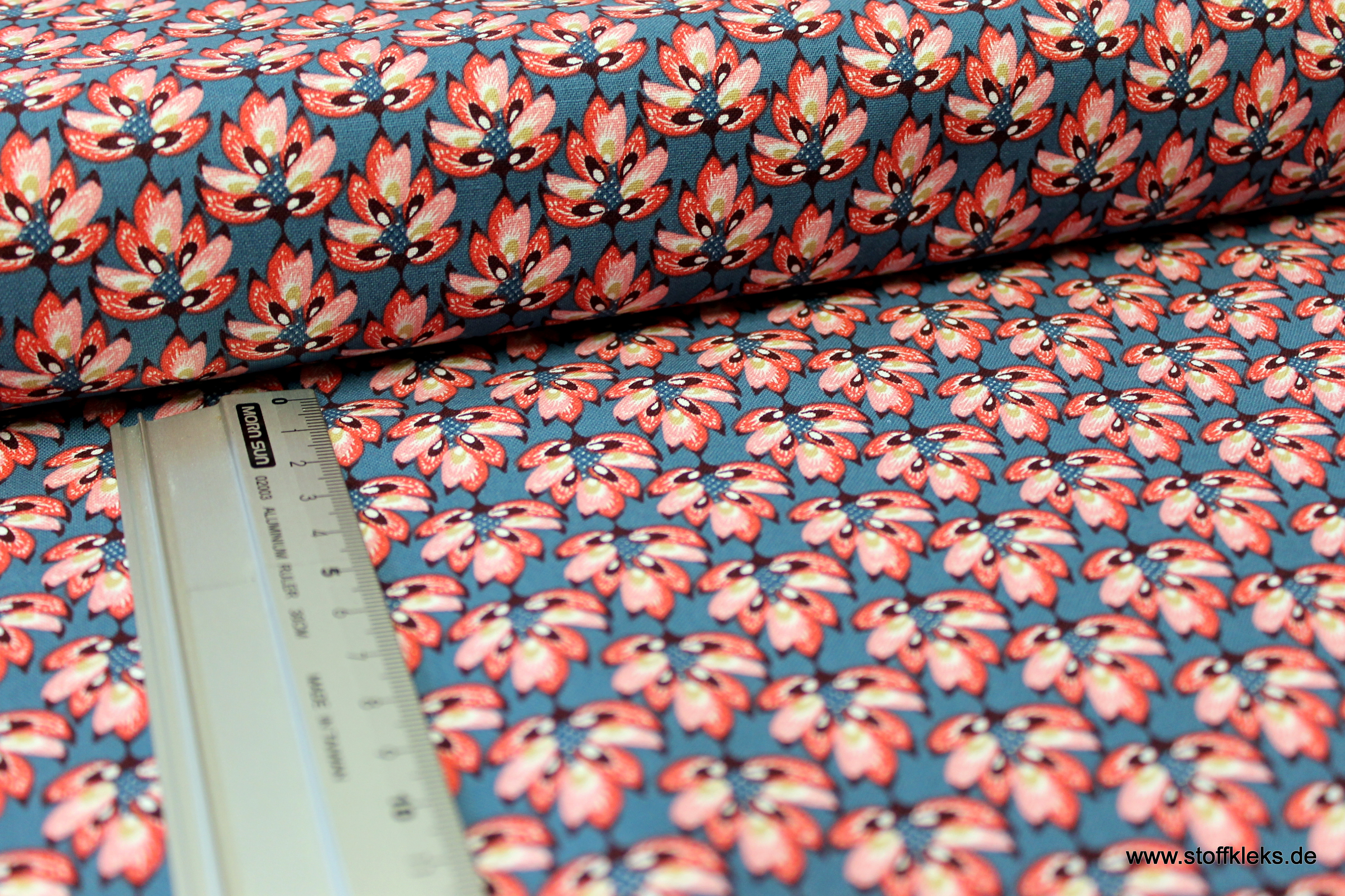 Baumwolle | bedruckt | Eyelike | Hindelopia | Blüten | pink/tannengrün