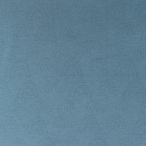 Ajour-Jersey | Sommerstrick | Uni | Regenbogen | altblau