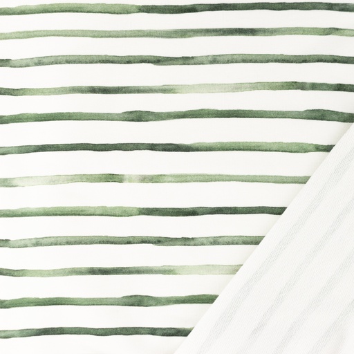 Sommersweat | French Terry | bedruckt | wavy stripes | alt grün