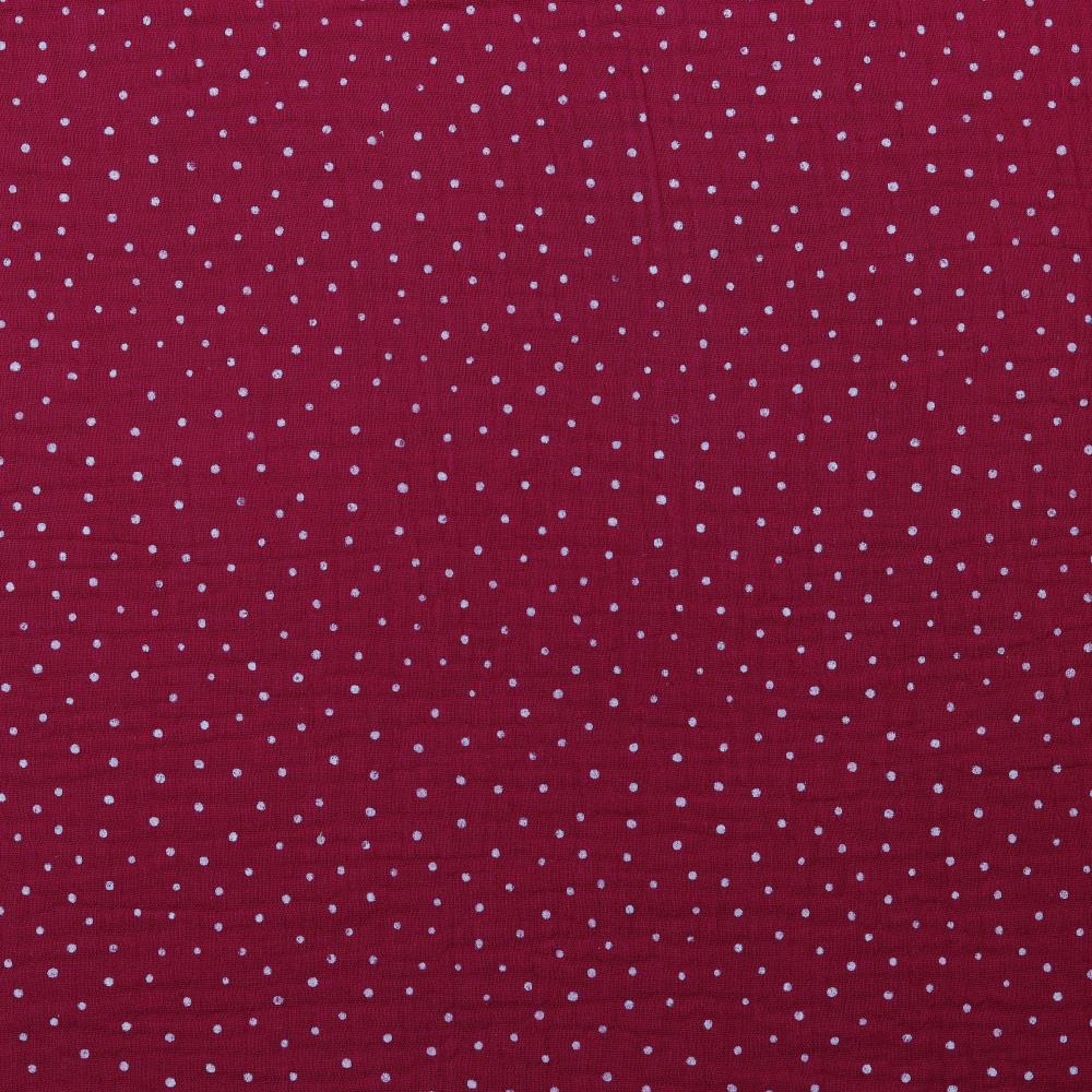 Baumwolle | double gauze / Musselin | kleine Punkte | fuchsia