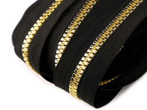 Nylon-Reißverschluss | endlos | 5mm Spirale | schwarz/gold