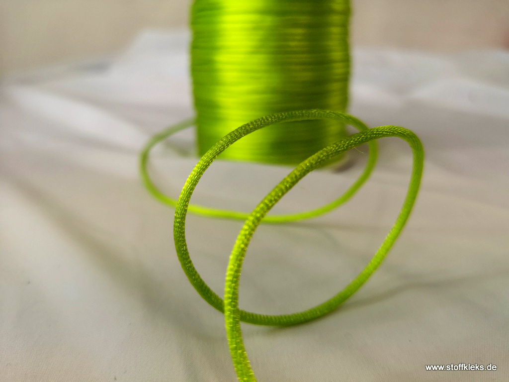 3m Satinband | Satinkordel | 2mm | neongrün