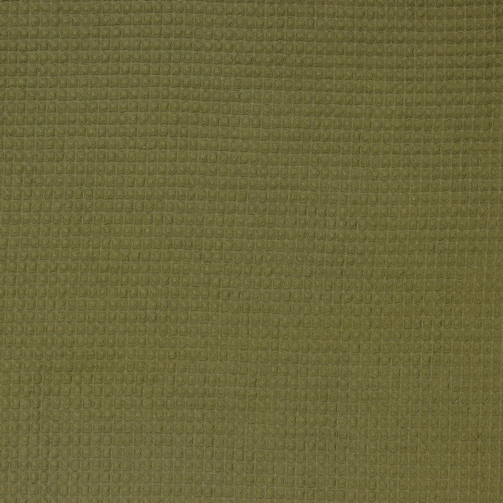 Baumwolle | uni | Waffle Piqué | moosgrün