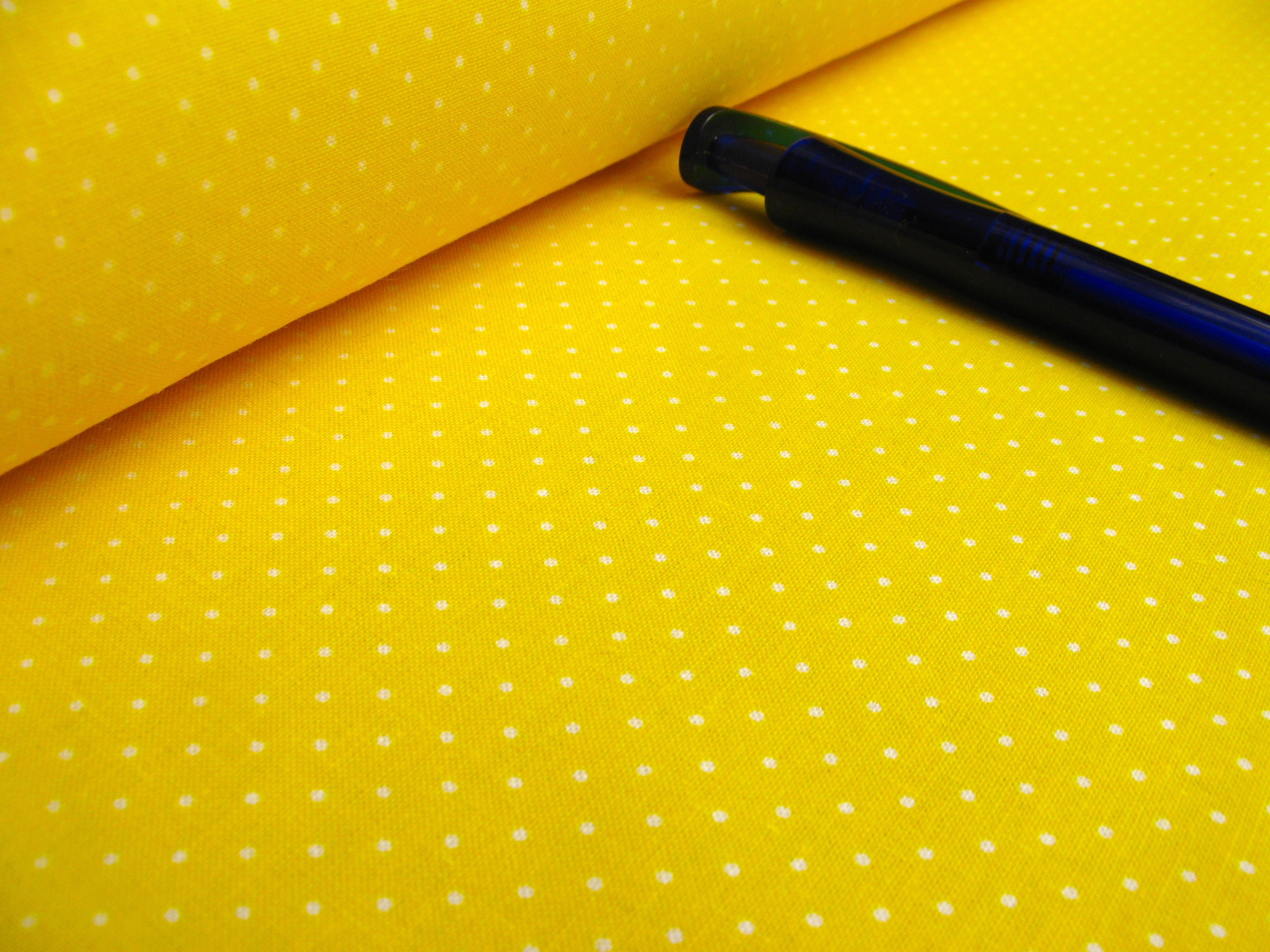 Baumwolle | bedruckt | 1mm Punkte | gelb/weiss
