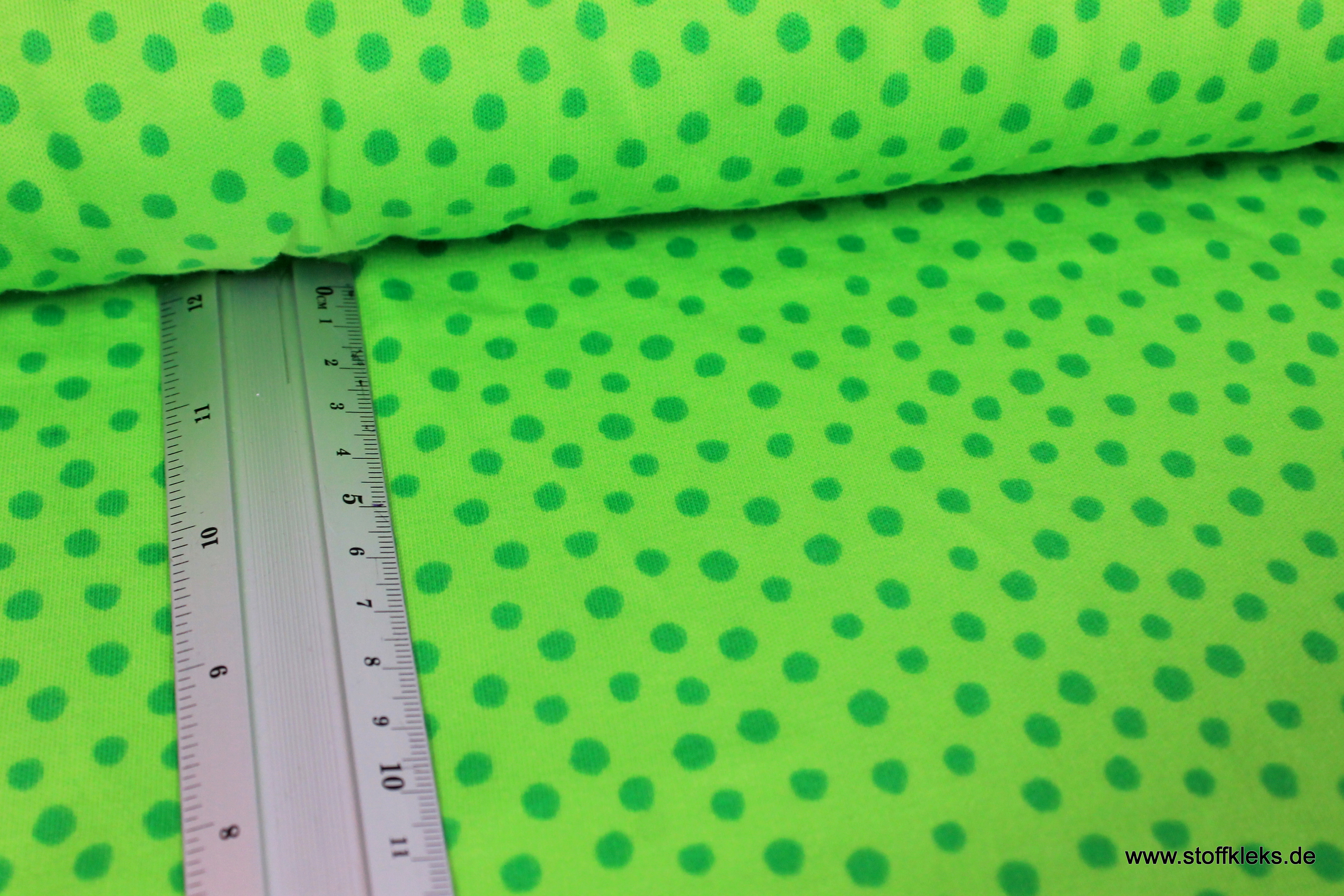 Interlock | bedruckt | Punkte | grün