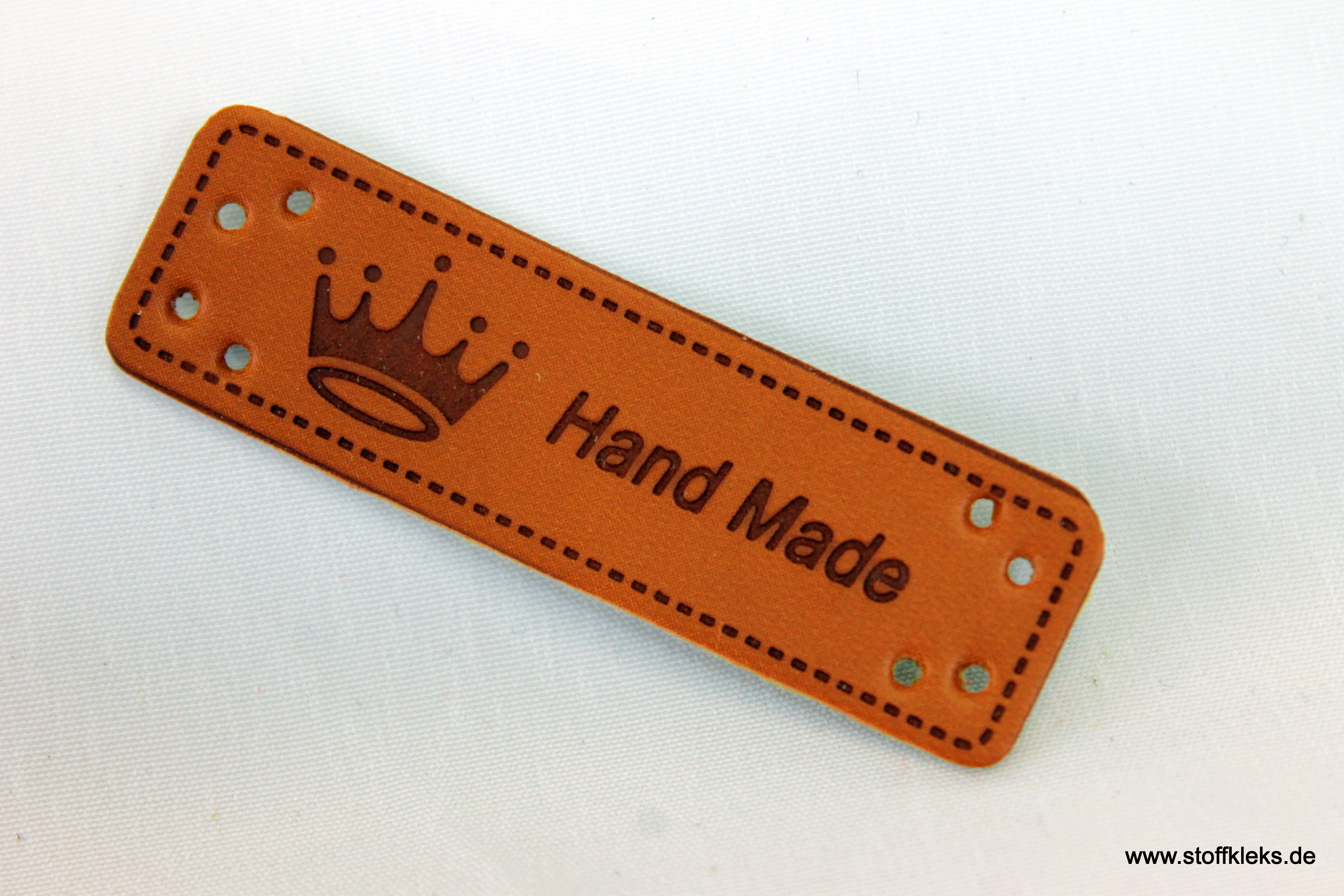 Label | Applikation | Lederimitat |  5x  Krone handmade