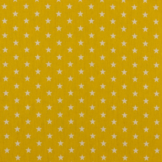 Baumwolle | bedruckt | 10mm Sterne | gelb/weiss